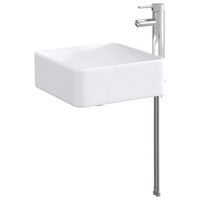 lavabo de bano con grifo y desague cromado 365 x 365 x 13 cm vidaxl