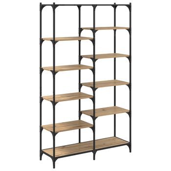 Estante De Libros 9 Niveles 100 X 32 X 170 Cm Roble Artisan Vidaxl
