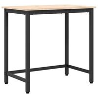 mesa natural 80 x 50 x 77 cm madera ingenierizada y acero vidaxl