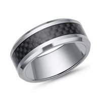 anillo de tungsteno de moda carbono robusto