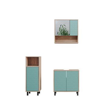 Conjunto De Muebles De Baño Agasta 3 Partes, Con Armario Midi Vicco