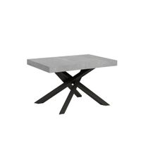 mesa extensible 90x130234 cm cemento patas antracita