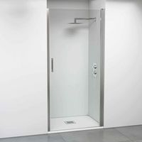 mampara de ducha abatible plata brillo 76-79 cm bellobath