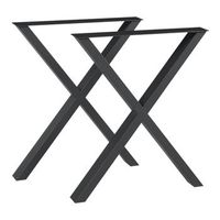 set de 2 patas de mesa greith forma de x acero 72x59cm - negro encasa