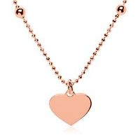cadena de plata 925 banado en oro rosa grabable corazon