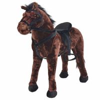 caballo de peluche de pie marron oscuro xxl vidaxl