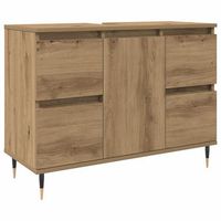 mueble de bano  armario de bano madera de ingenieria roble artisan 80x33x60 cm