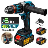 taladro de impacto electrico sin escobillas 480nm taladro inalambrico destornillador electrico de 13mm herramienta electrica de controlador diy para pin de bateria makita de 18v