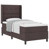 cama tipo box spring con cojin marron oscuro 200 x 80 cm tela vidaxl