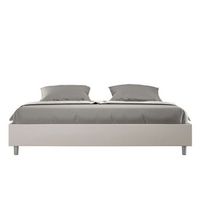 cama con almacenaje acolchada sin cabecero 180x210 cuero sintetico gris paloma azelia