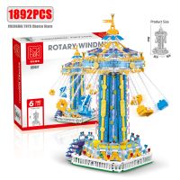 bloques de construccion de parque de atracciones para ninos juguete de ladrillos para armar molino de viento giratorio moc iluminacion creativa ideal para regalo de navidad codigo 1892 piezas