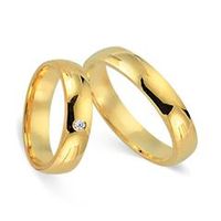 alianzas 14 quilates oro amarillo con diamante
