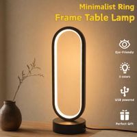 lampara de escritorio led minimalista con anillo 3 modos de color compacta y ahorra espacio brillo ajustable decoracion para dormitorio
