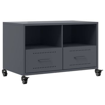 Mueble De Tv | Mueble De Salón | Gabinete De Tv Acero Gris Antracita 68x39x43,5 Cm