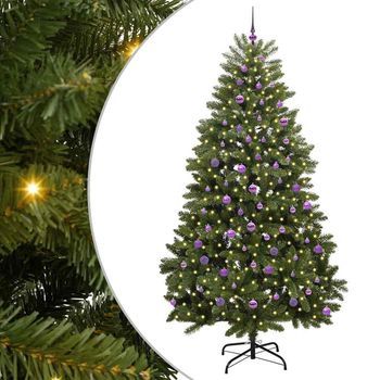 Árbol De Navidad Artificial 240 Cm 300 Led Blanco Cálido Verde Vidaxl