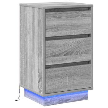 Mesita De Noche | Armario De Noche | Mesa De Noche Gris 39 X 34,5 X 65 Cm Madera De Ingeniería