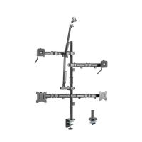 kimex streaming 2 soporte de mesa para monitor doble brazo luz camara y microfono de 17-32