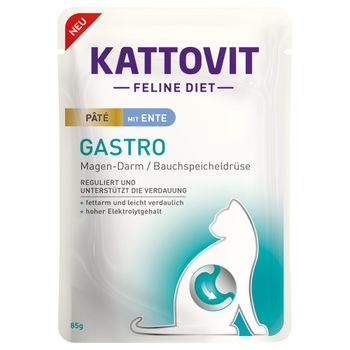Kattovit Gastro Paté 30 x 85 g - Pack Ahorro - con pato