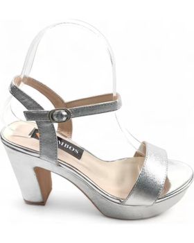 de TIMBOS SANDALIA TACON FIESTA DE MUJER PLATA 128618 PLATEADO