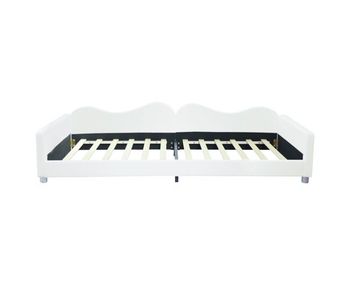 Sofá cama de 90x200 cm en tejido de rizo francés - con somier - blanco