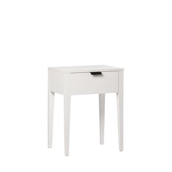 Mesita De Noche 1 Cajón Mdf, Chapa De Pino Klast Home Contemporáneo 45 X 60 Cm - Blanco