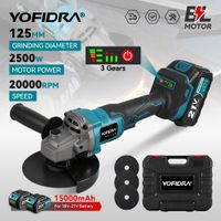 amoladora angular inalambrica yofidra de 125 mm y 3 velocidades herramienta electrica para cortar y trabajar la madera compatible con baterias makita