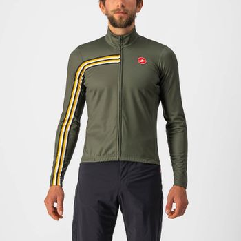 Castelli Unlimited Thermal Jersey - S - Military Green/Goldenrod