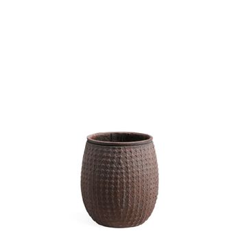 Macetero decorativo de cemento rojo ladrillo h28