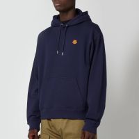 kenzo mens tiger crest classic hoodie - navy blue - s