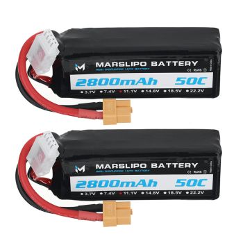 Batería Lipo MARSLIPO 11.1V 2800mAh 50C 3S con conector XT60 para dron RC