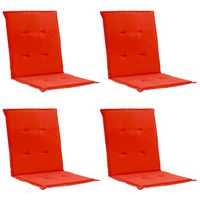 juego de 4 cojines para sillas de jardin 100 poliester impermeable rojo 100 x 50 x 3 cm dec021687