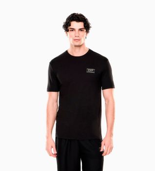 EA7 para hombre. 7M001331_AF13739 Camiseta de cuello redondo negro (M), Casual, Algodón, Manga corta
