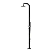 ducha negra de jardin en acero inoxidable aisi 316l con mezclador y ducha mano