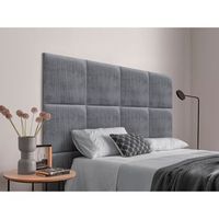 dhome cabecero tapizado para camas de 190cm compuesto de paneles autoadhesivos intercambiables de pana premium cama lujo dormitorio acolchado gris