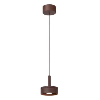 Lámpara colgante de aluminio con 1 led integrado, marrón óxido