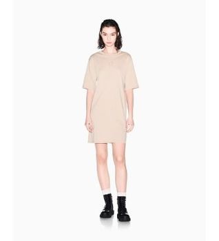 A|X Armani Exchange para mujer. XW000825AF10356U6223 Vestido Logo beige (M), Casual, Algodón, Manga corta