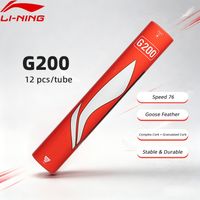 li-ning unisex g200 12 piezas volantes de badminton estables y duraderos velocidad 76 plumas de ganso lining ayqr014