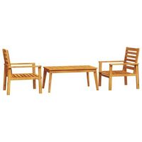 conjunto de muebles de jardin 3 uds  mesa y sillas madera maciza acacia