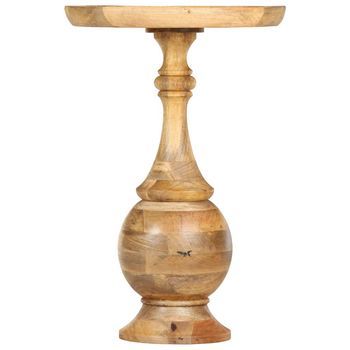 Mesa Auxiliar，mesa De Centro，mesita De Centro Redonda Madera Maciza De Mango 43x43x66 Cm