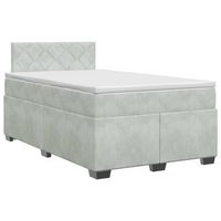 cama tapizada 202x122x88 cm terciopelo - gris