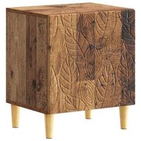 mesita de noche 43x345x50 cm madera maciza de eucalipto - marron
