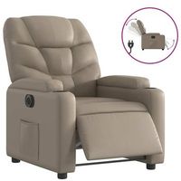 sillon de salon  silla  sillon reclinable electrico de cuero sintetico color capuchino