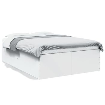 Cama Matrimonial | Cama Para Adultos | Estructura De Cama Madera De Ingeniería Blanca 120x190 Cm