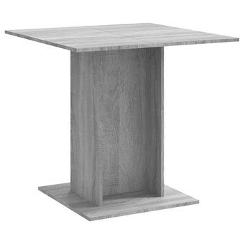 Mesa De Comedor Madera Contrachapada Gris Sonoma 80x80x75 Cm Vidaxl