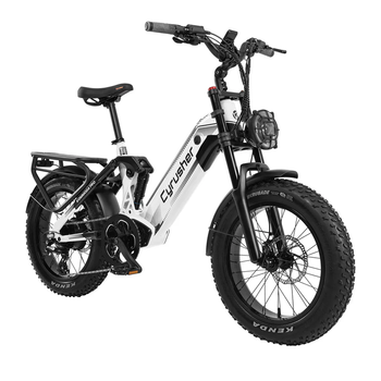 Bicicleta Eléctrica Cyrusher Kommoda Pro, Batería Extraíble De 52 V Y 20 Ah, Blanca