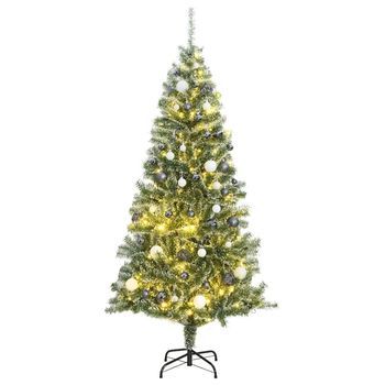 Árbol De Navidad Artificial Con 300 Led Bolas Y Nieve 210 Cm Vidaxl