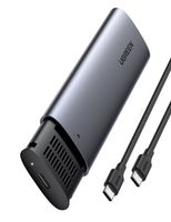 caja externa m2 ugreen 10902 pci express usb c 10 gbits gris aluminio portatil