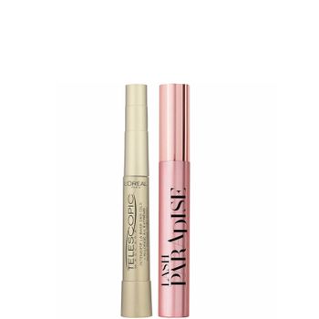 L'Oréal Paris Telescopic Mascara for More Length and Lash Paradise Volume Mascara Bundle