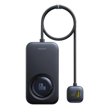 Baseus PrimeTrip VW1 105W Cargador de coche USB PD de 6 puertos con cable retráctil 3USB-A+3USB-C Soporte PD3.0 QC3.0 PP