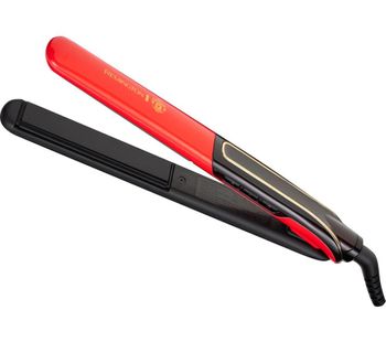 Manchester United Edition S6755 Sleek & Curl Expert Hair Straightener - Red & Black, Red